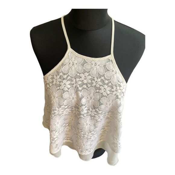 Tops - Hollister medium laced cami off white